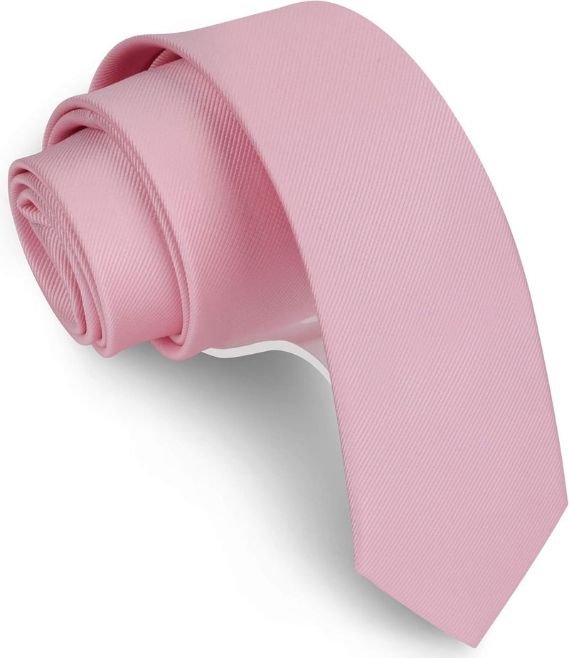 GUSLESON 2.4" (6cm) Solid Color Slim Tie Skinny Necktie for Men - Image 1